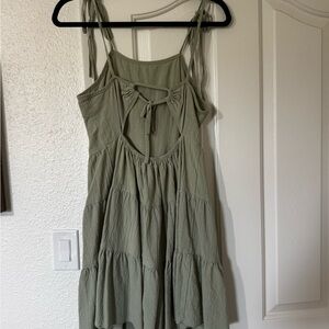 Green Tie Strap Sundress